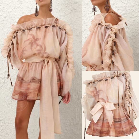 Zimmermann Illuminate Mini Dress 0 US 2, 4 | Rust Seascape 2025 Runway NWT $2265 - Picture 9 of 13